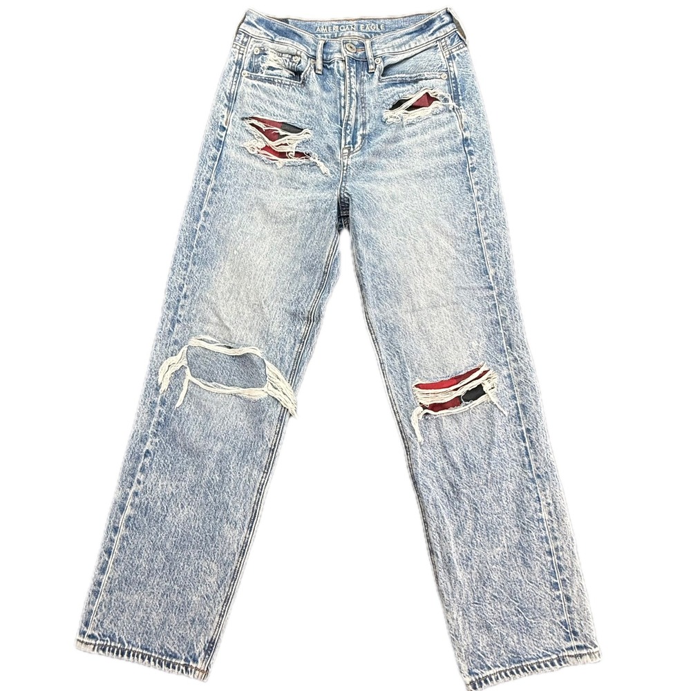 American Eagle Outfitters Womens Jeans 90s Boyfriend Distressed Acid Wash Size 6